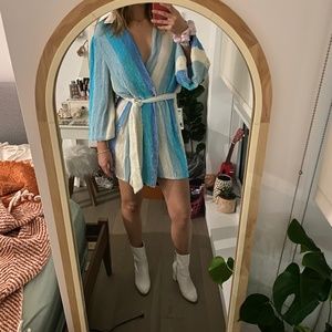 Retrofete colorblock wrap dress